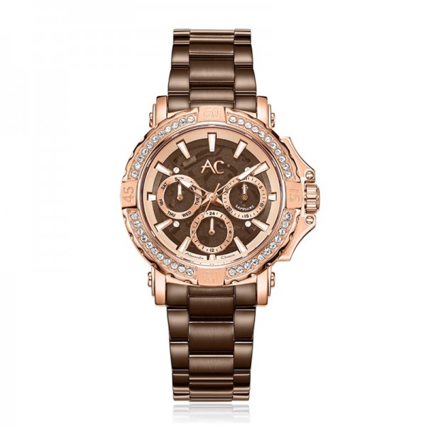 Alexandre Christie AC 9205 Brown Rosegold Diamond Ring Lady BFBROBODR